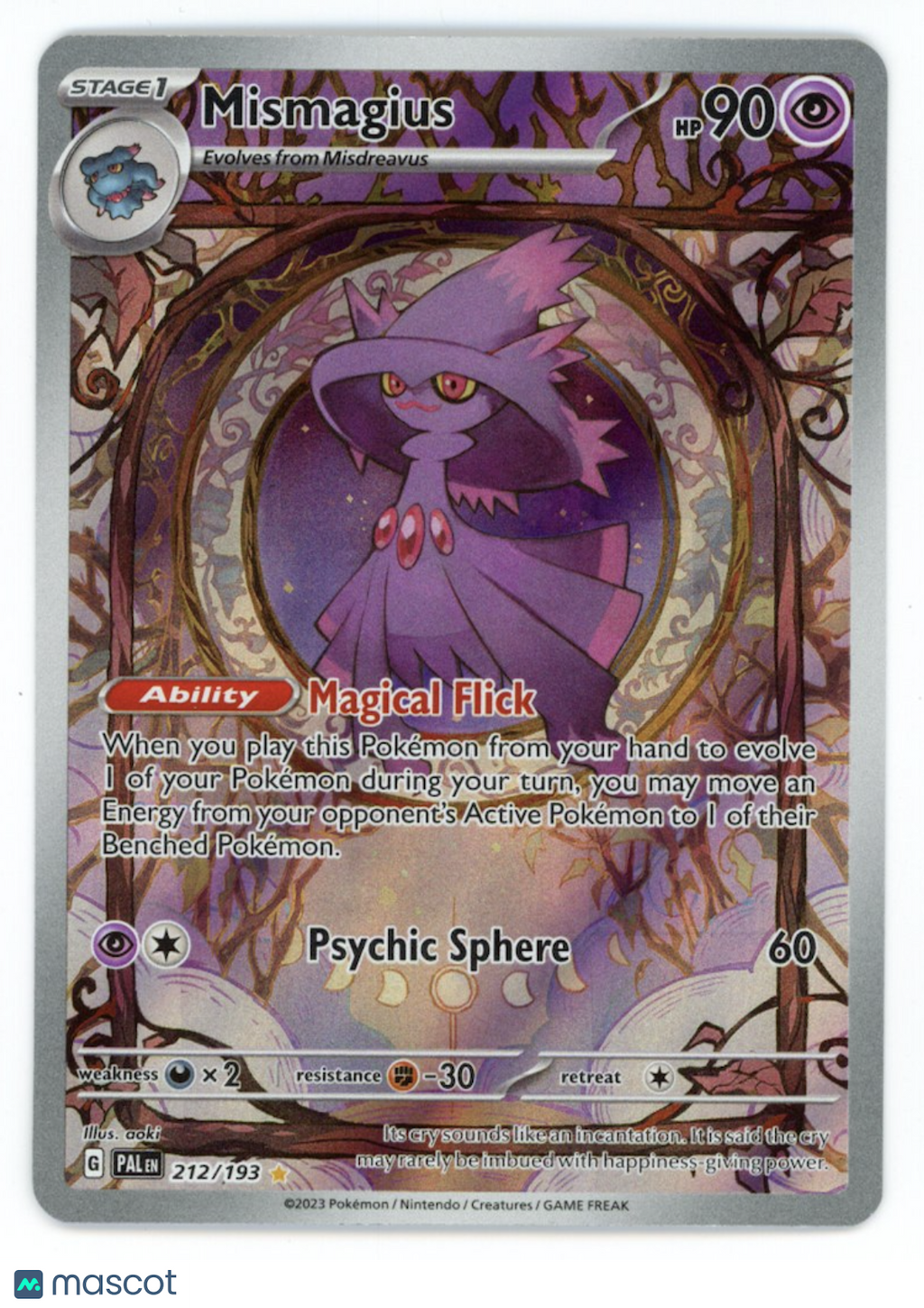 MISMAGIUS 2023 Pokemon Paldea Evolved Illustration Rare #212/193
