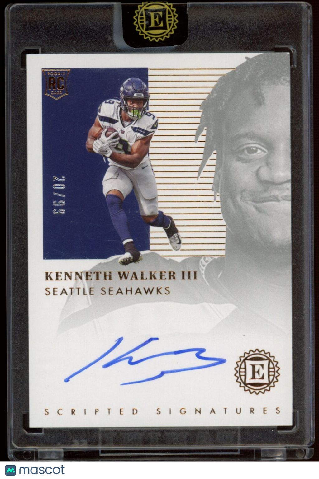 KENNETH WALKER III 2022 Panini Encased Scripted Signatures Rookie Auto /99
