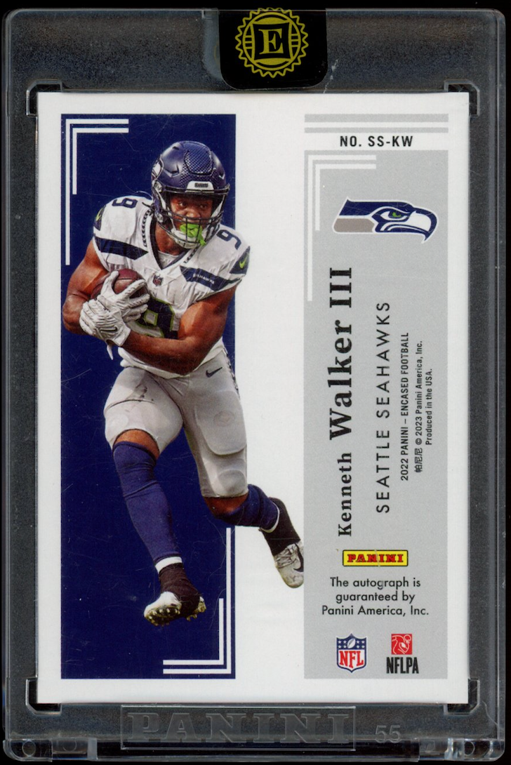 KENNETH WALKER III 2022 Panini Encased Scripted Signatures Rookie Auto /99