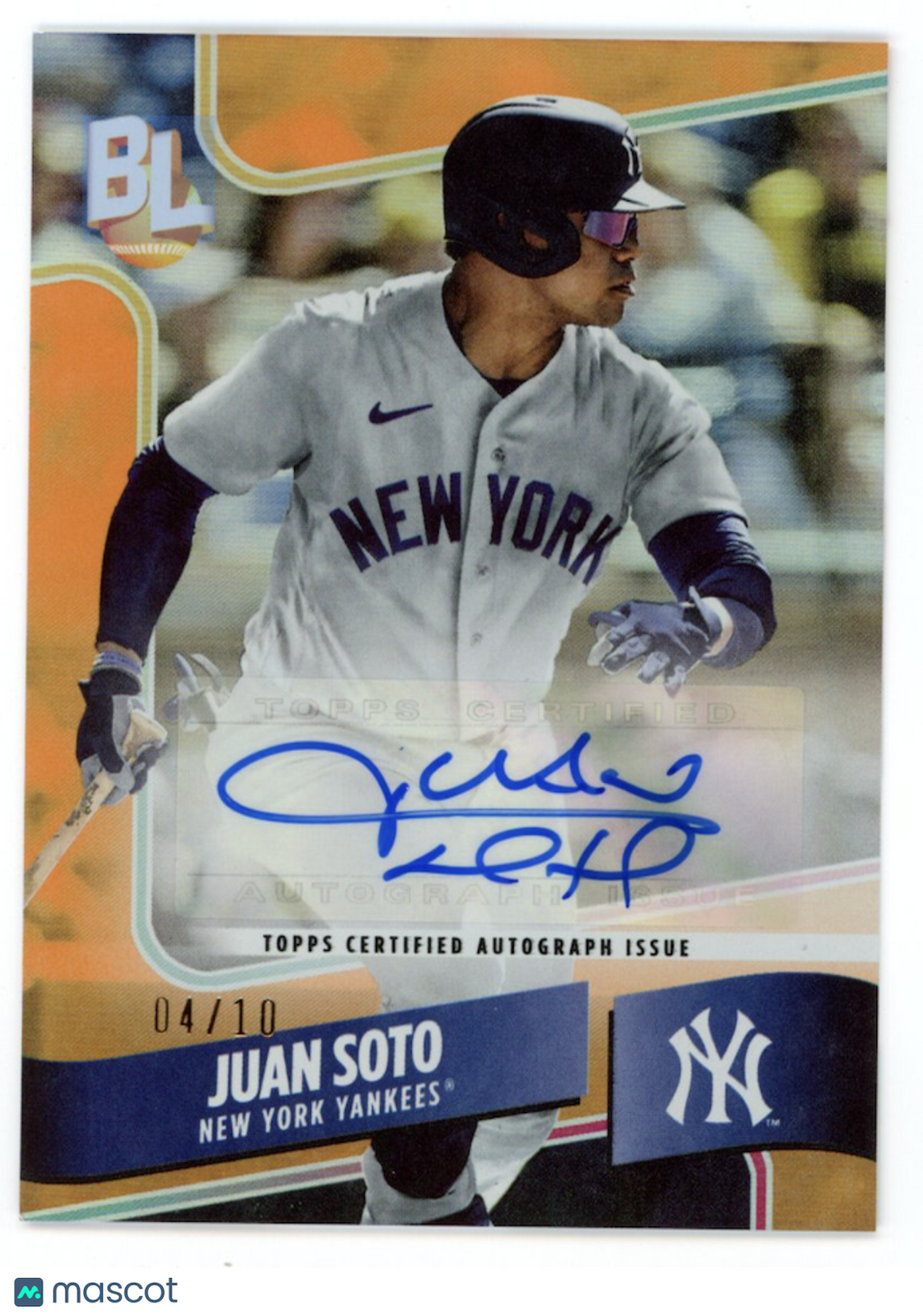 JUAN SOTO 2024 Topps Big League Wrapper Redemption Auto /10 #WRA-JS Yankees