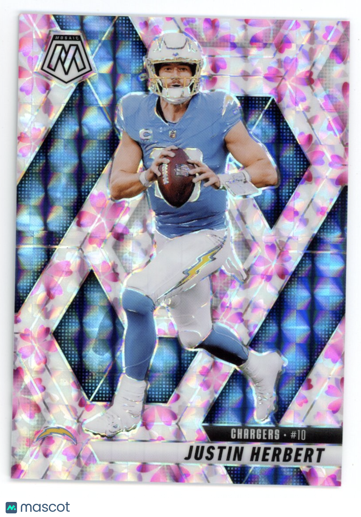 JUSTIN HERBERT 2025 Panini Mosaic Cherry Blossom Prizm /20 #80 Chargers