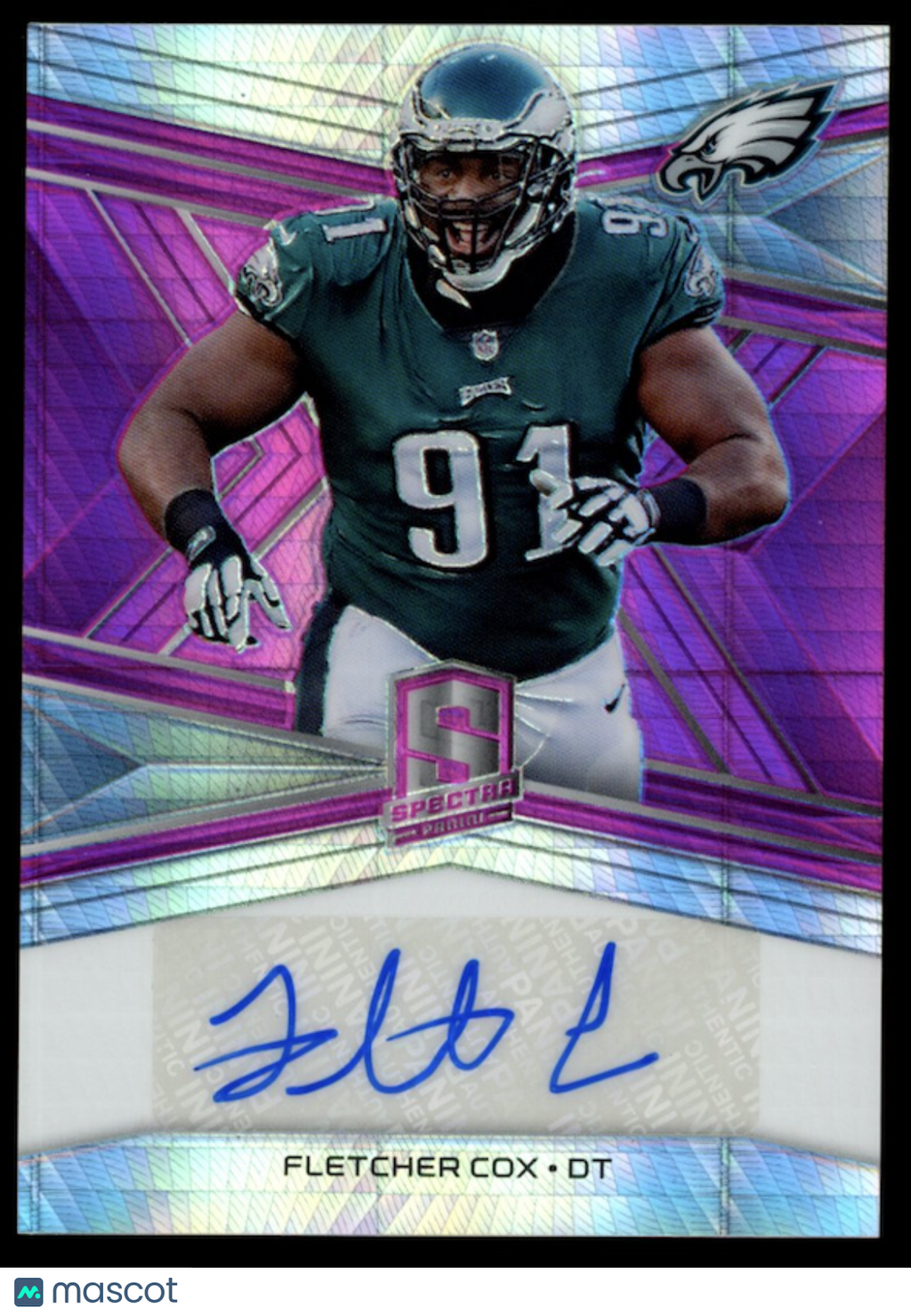 FLETCHER COX 2018 Panini Spectra Signatures Auto Neon Pink Prizm /15 #SFC Eagles