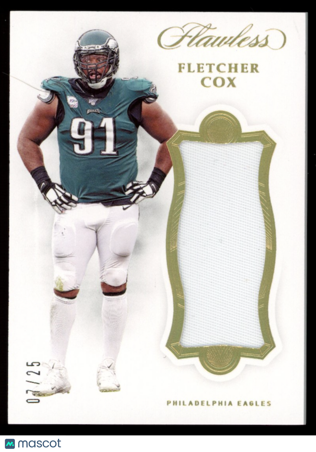 FLETCHER COX 2019 Panini Flawless Patch /25 #P11 Philadelphia Eagles