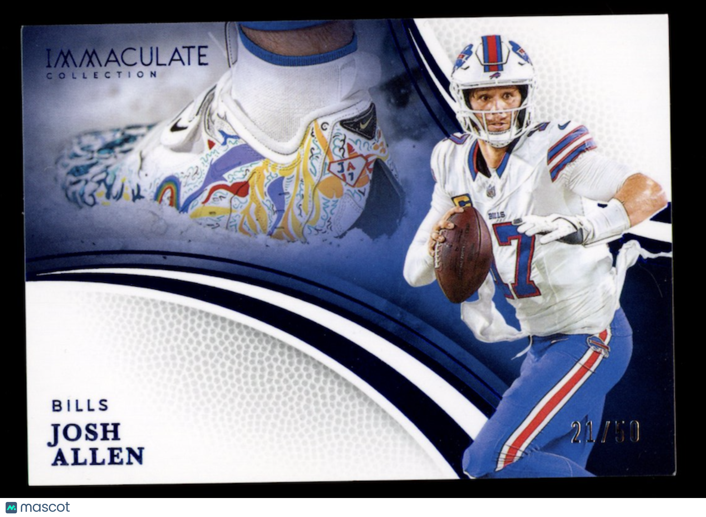 JOSH ALLEN 2025 Panini Immaculate Collection Cleats Blue /50 #61 Bills