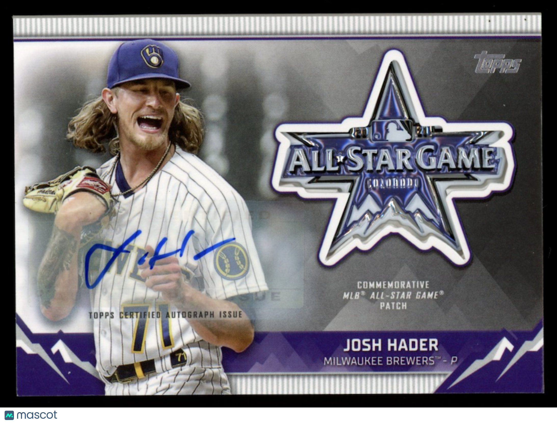 JOSH HADER 2021 Topps Update Series MLB All-Star Game Patch Auto /10 #ASGP-JH