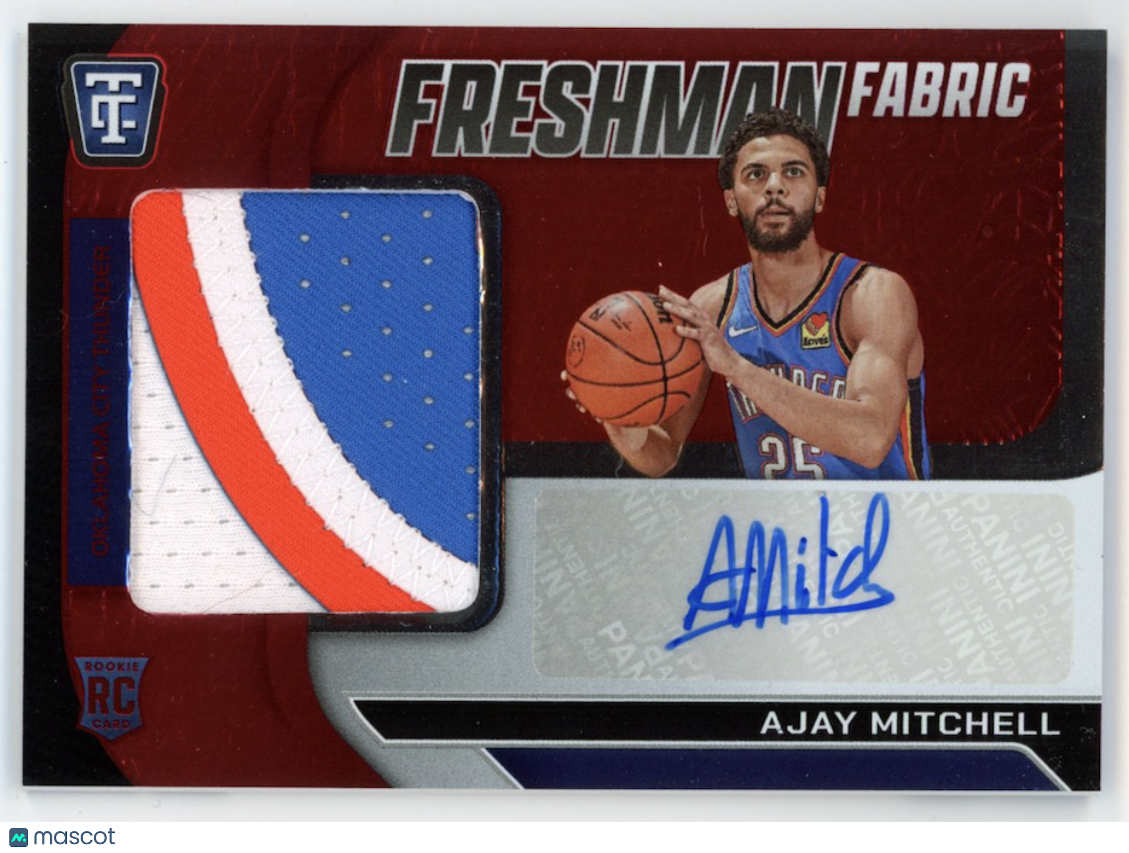AJAY MITCHELL 2024-25 Totally Certified Rookie Patch Auto Red /75 #FFS-MIT