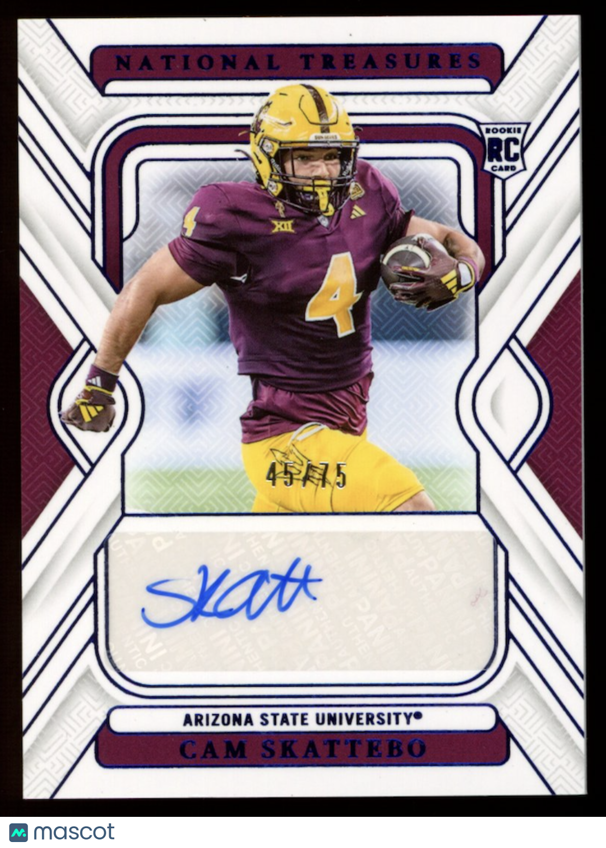 CAM SKATTEBO 2025 Panini National Treasures Collegiate Rookie Auto Blue /75 ASU