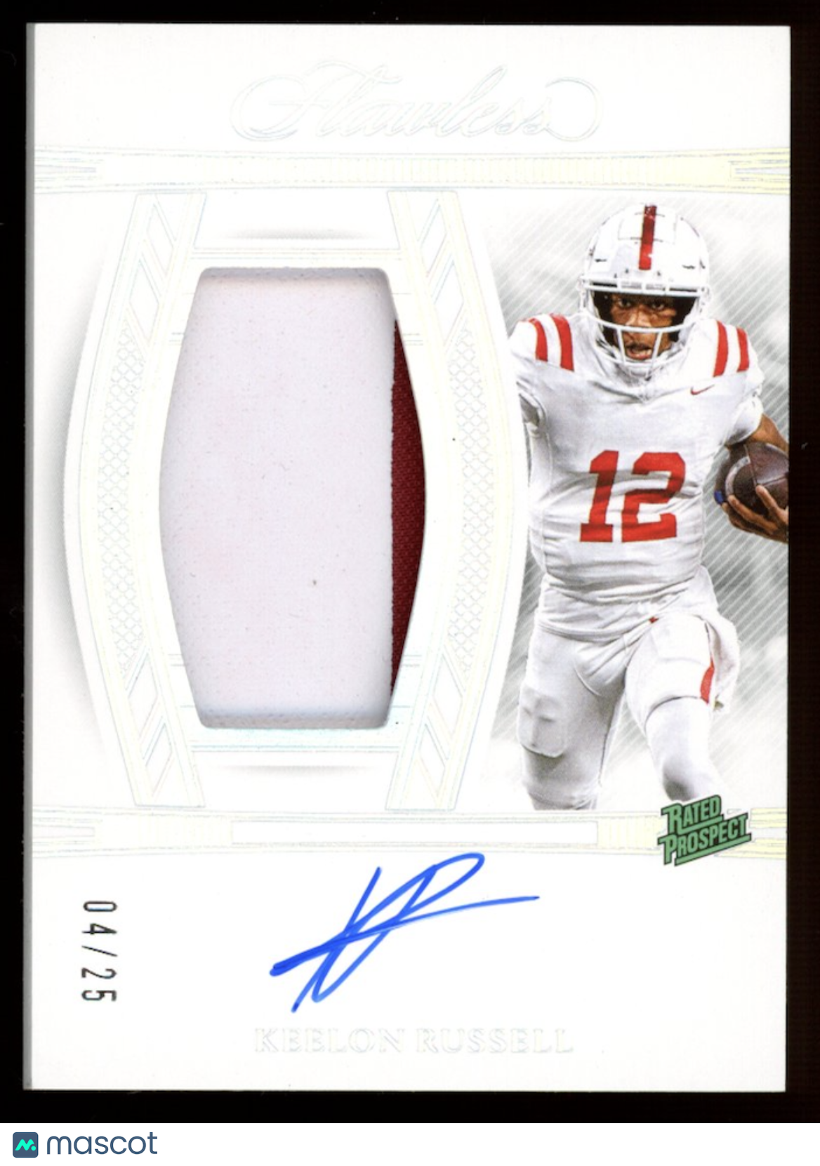 KEELON RUSSELL 2025 Panini Flawless Collegiate Rated Prospect Patch Auto /25