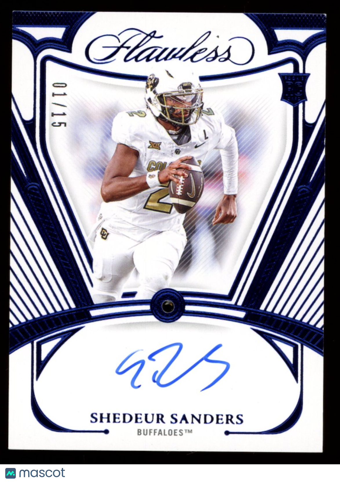 SHEDEUR SANDERS 2025 Panini Flawless Rookie Gems Sapphire Auto /15 #RGS-SSS