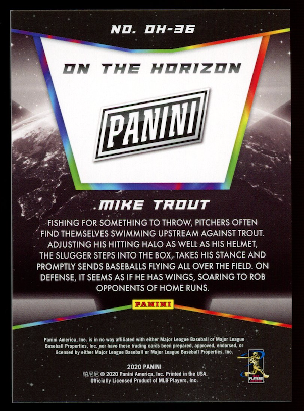 MIKE TROUT 2020 Panini On the Horizon SSP #OH-36 Los Angeles Angels