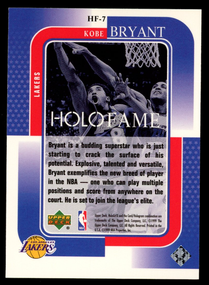 KOBE BRYANT 1999-00 Upper Deck HoloGrFX Holofame #HF-7 Lakers