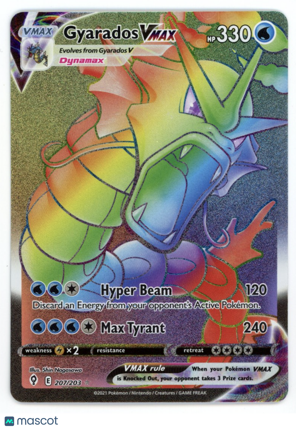 GYARADOS VMAX 2021 Pokemon Evolving Skies Secret Rare Full Art #207/203