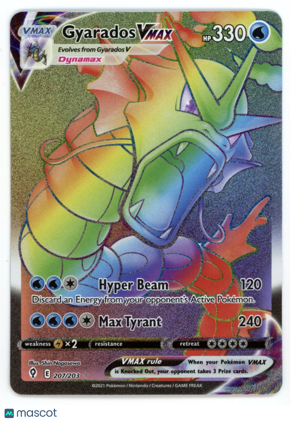 GYARADOS VMAX 2021 Pokemon Evolving Skies Secret Rare Full Art #207/203