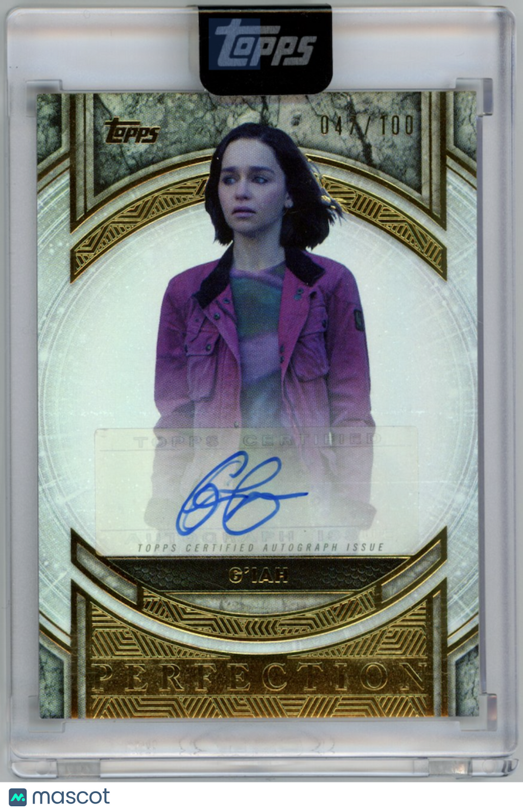 G'IAH EMILIA CLARKE 2025 Topps Marvel The Collector Perfection Auto /100 #MP-EC