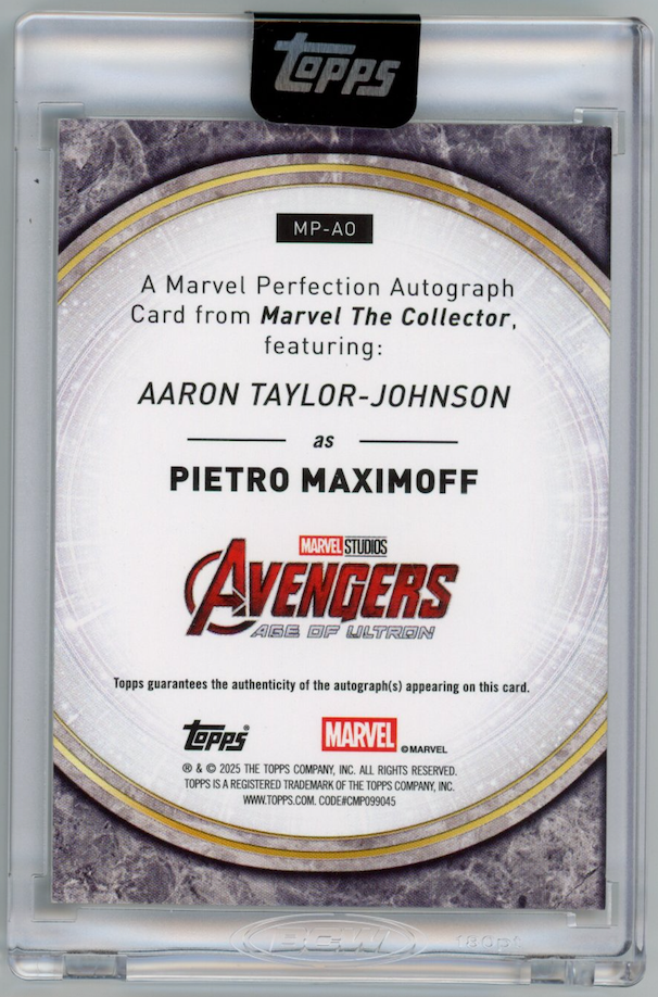 PIETRO MAXIMOFF AARON TAYLOR-JOHNSON 2025 Topps Marvel The Collector Auto /100