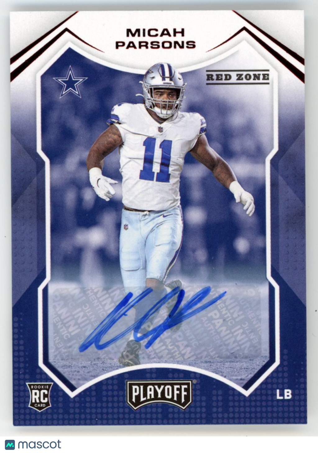 MICAH PARSONS 2021 Panini Playoff Rookie Auto Red Zone #245 Cowboys