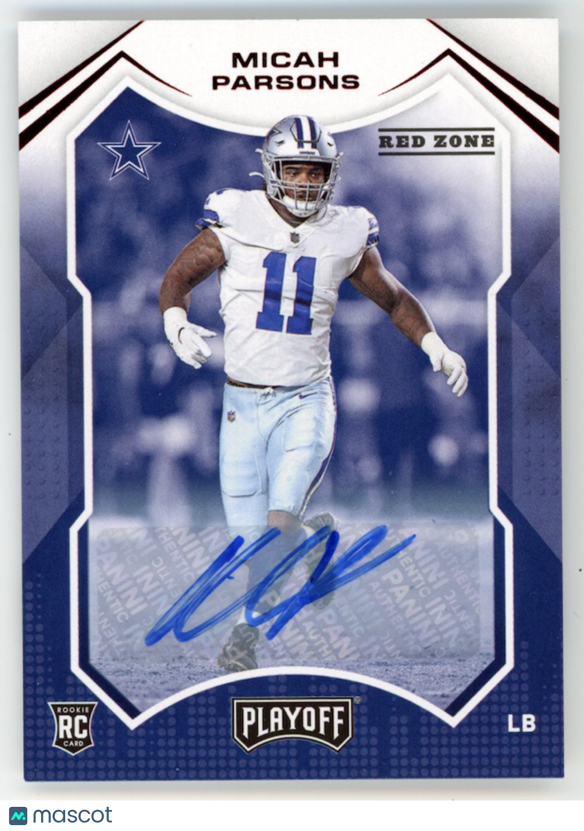 MICAH PARSONS 2021 Panini Playoff Rookie Auto Red Zone #245 Cowboys