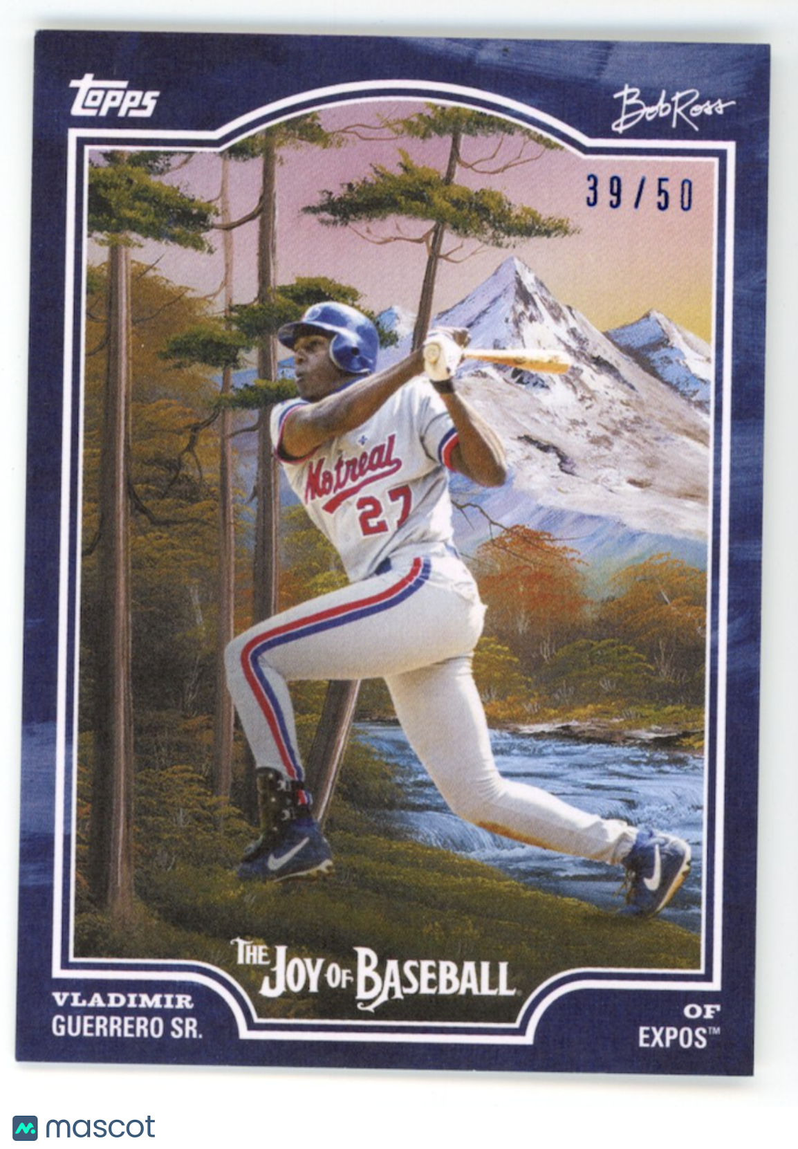 VLADMIR GUERRERO SR.  2025 Topps Bob Ross The Joy of Baseball Blue /50 #59 Expos