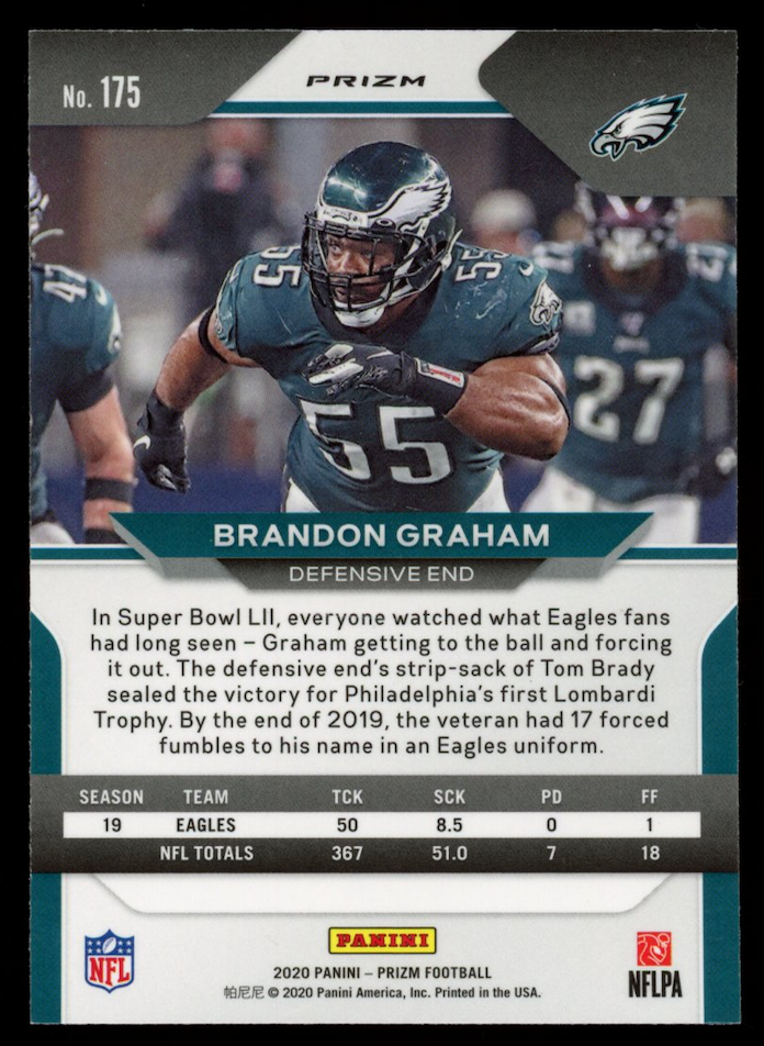 BRANDON GRAHAM 2020 Panini Prizm Snakeskin SSP #175 Eagles