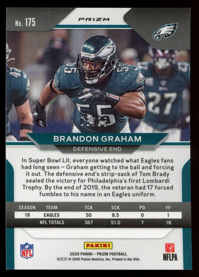 BRANDON GRAHAM 2020 Panini Prizm Forest Camo /25 #175 Eagles
