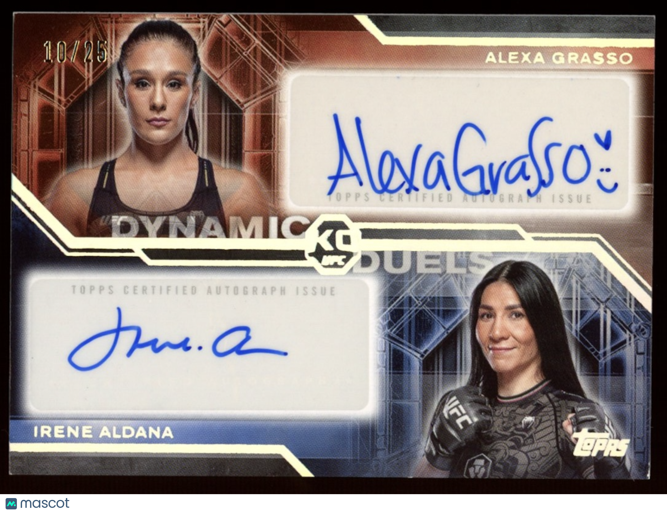 ALEXA GRASSO IRENE ALDANA 2025 UFC Knockout Dynamic Duels Dual Auto /25 #DD-GA