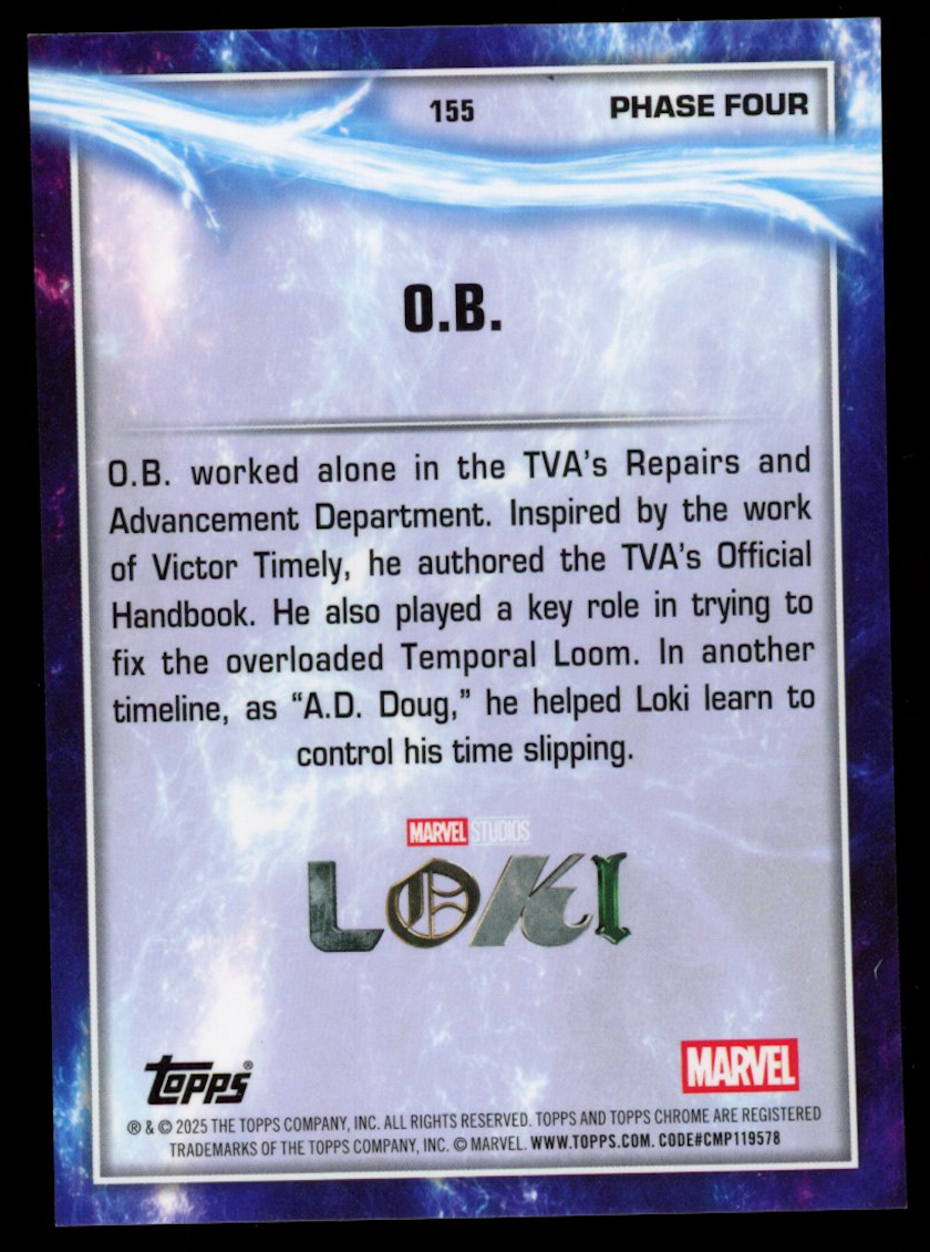 O.B. KE HUY QUAN 2025 Topps Chrome Marvel Studios Loki Orange Refractor /25 #155