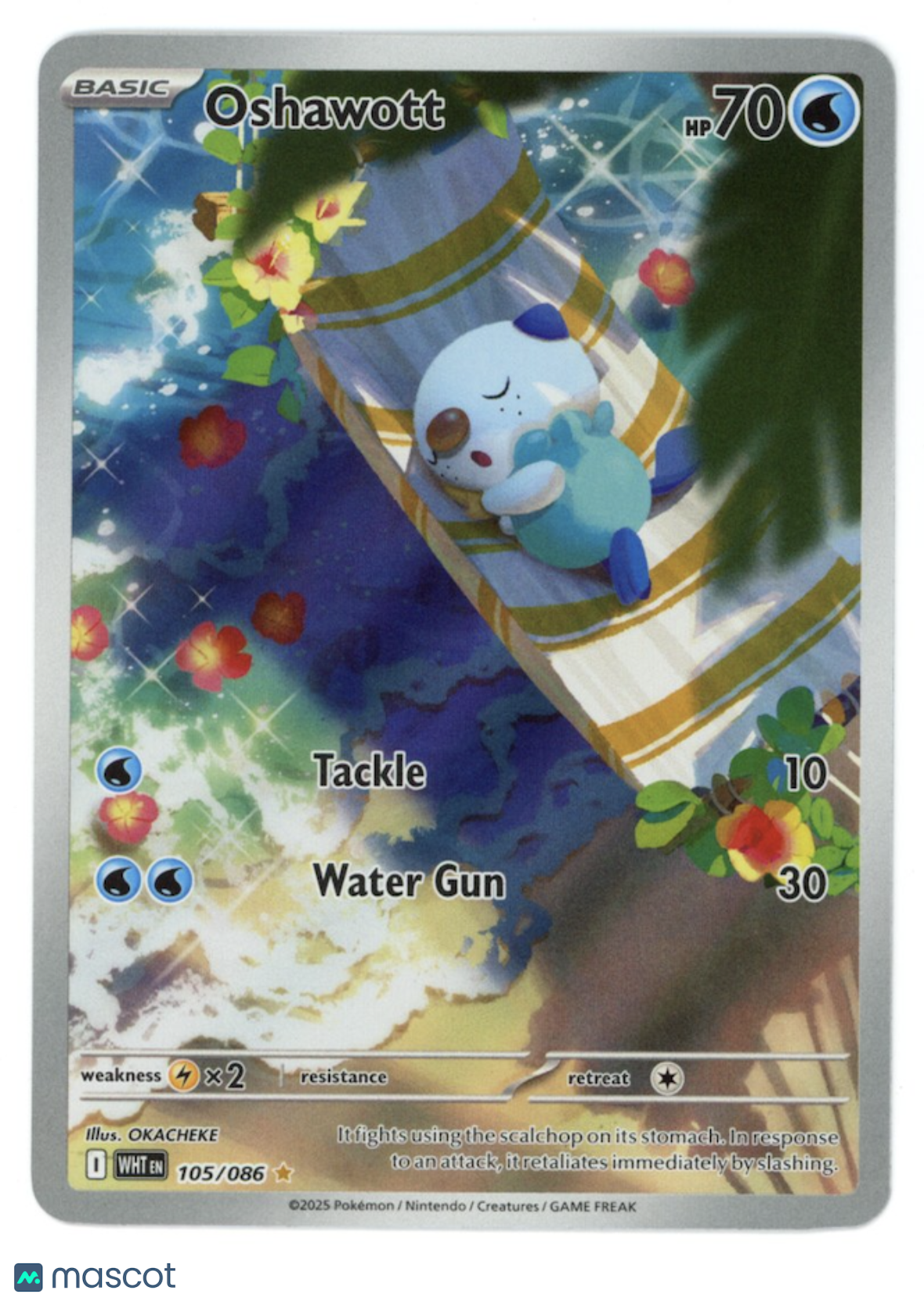 OSHAWOTT 2025 Pokemon Scarlet & Violet White Flare Illustration Rare #105/86