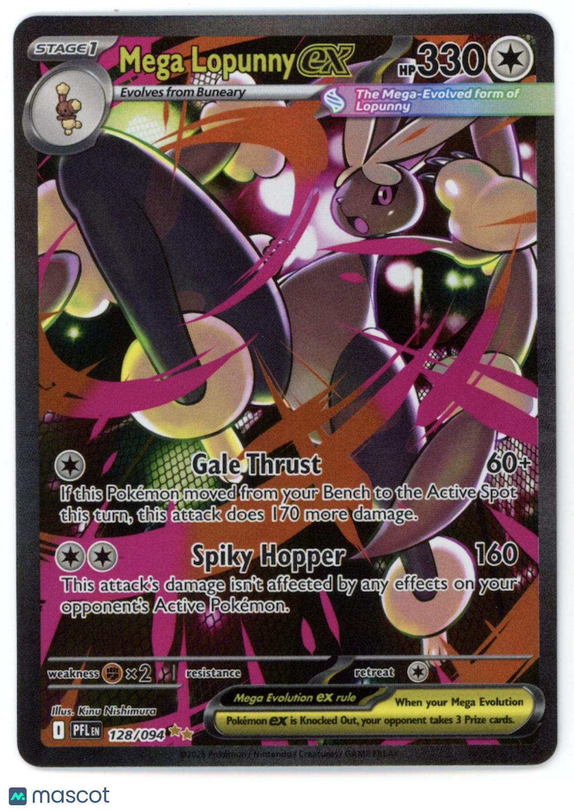 MEGA LOPUNNY EX 2025 Pokemon Phantasmal Flames Special Illustration Rare #128