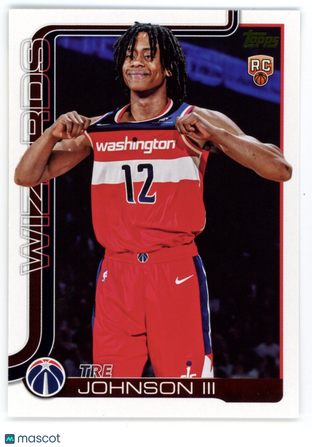 TRE JOHNSON III 2025-26 Topps Rookie Golden Mirror SSP #206 Wizards