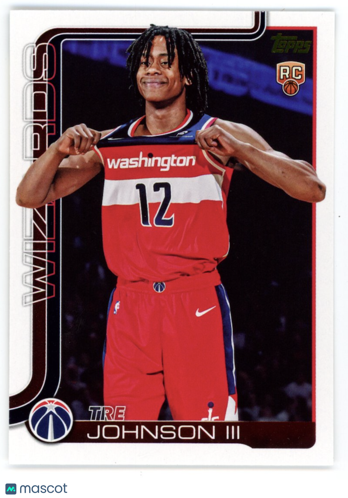 TRE JOHNSON III 2025-26 Topps Rookie Golden Mirror SSP #206 Wizards
