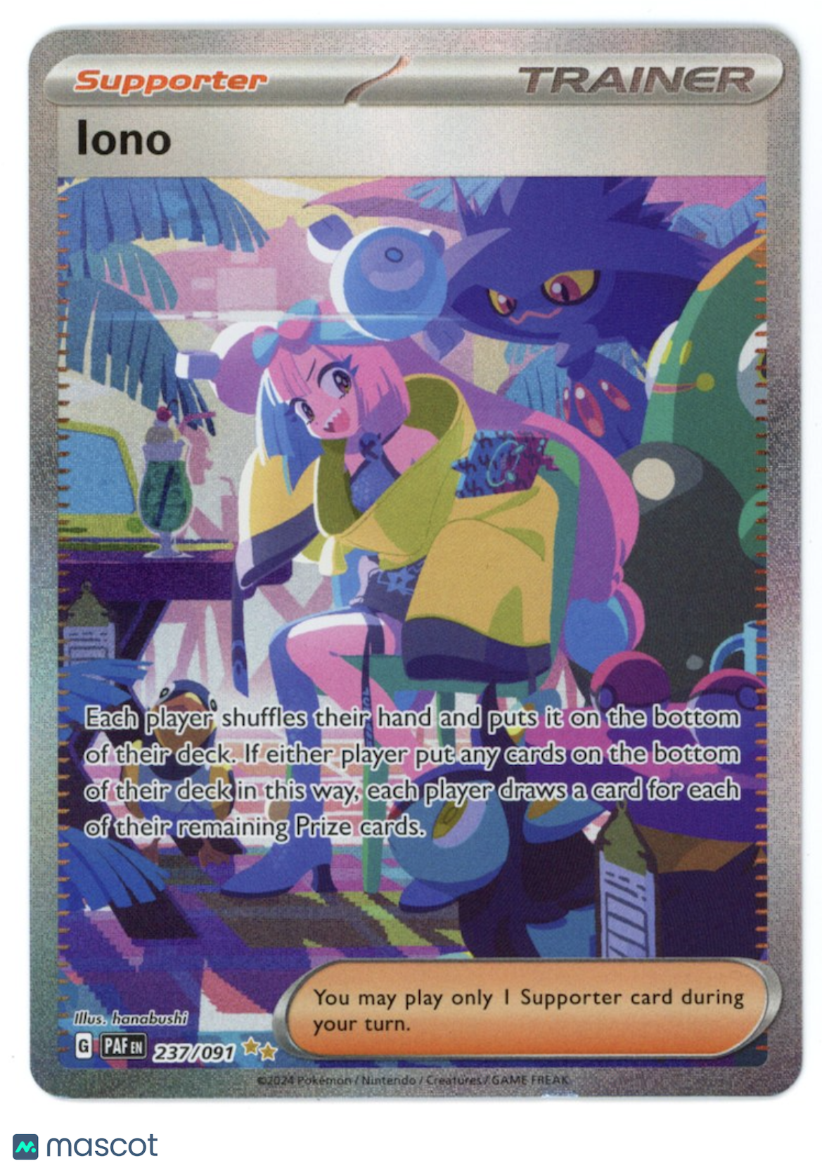 IONO 2024 Pokemon Scarlet Violet Paldean Fates #237 Special Illuatration Rare