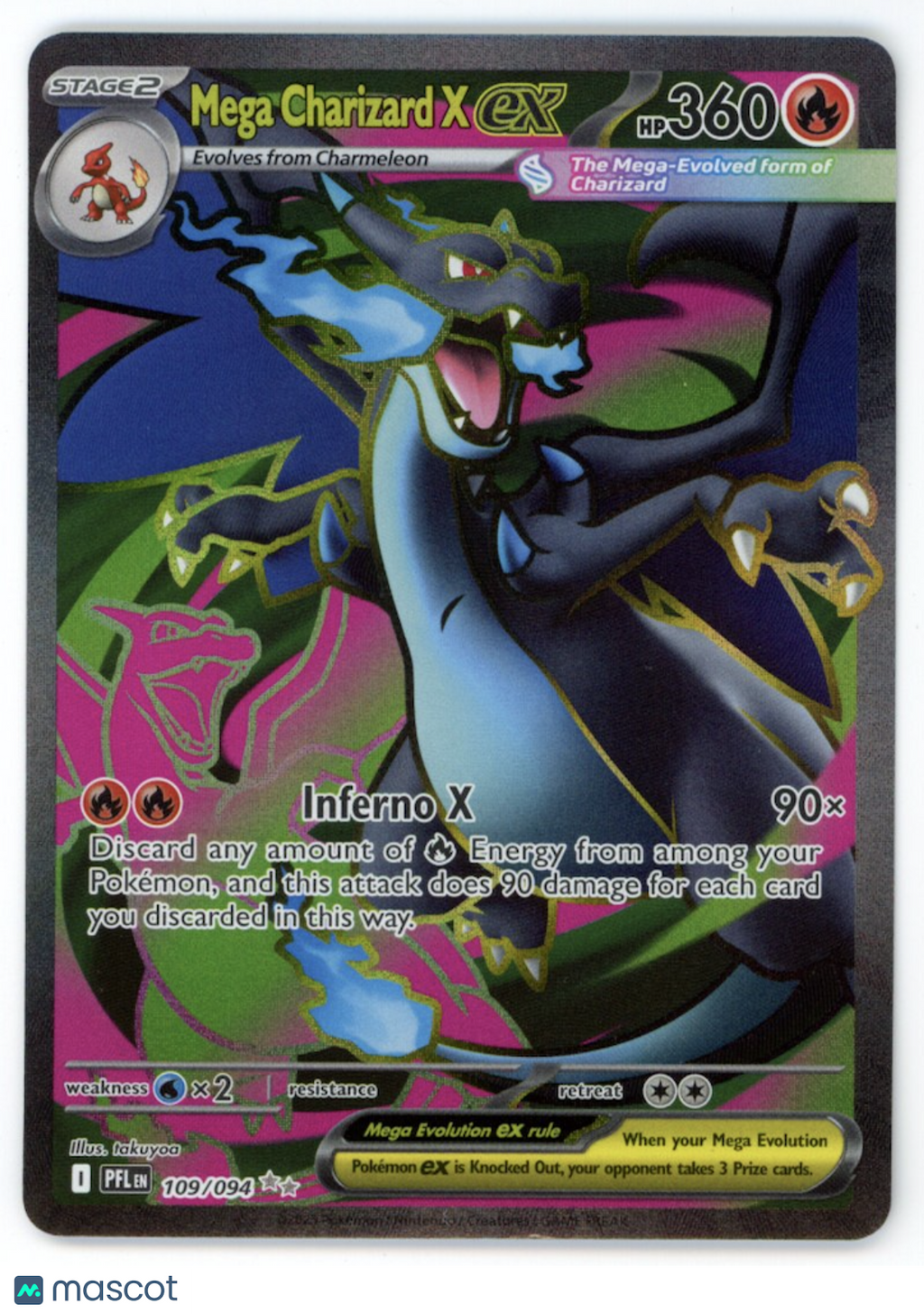 MEGA CHARIZARD X EX Pokemon Mega Evolution Phantasmal Flames #109 Ultra Rare