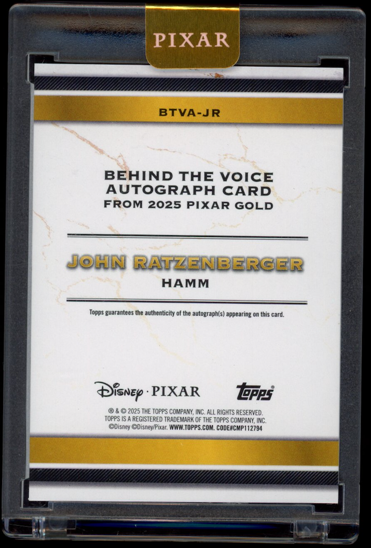 HAMM JOHN RATZENBERGER 2025 Topps Pixar Gold Behind the Voice Red Auto /5