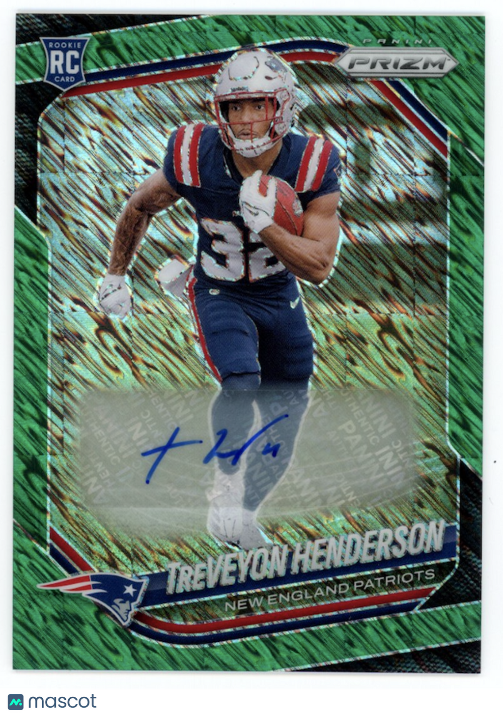 TREVEYON HENDERSON 2025 Panini Prizm FOTL Green Shimmer Rookie Auto /5 #343