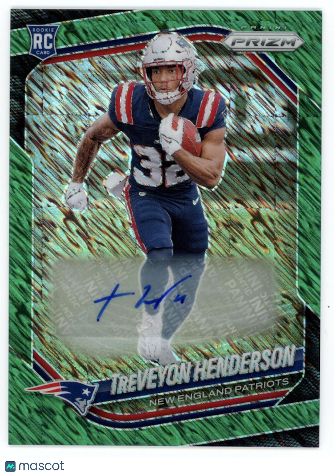 TREVEYON HENDERSON 2025 Panini Prizm FOTL Green Shimmer Rookie Auto /5 #343