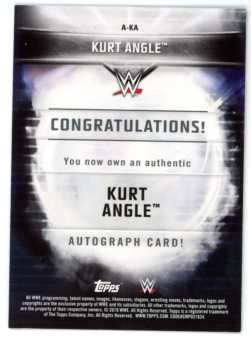 KURT ANGLE 2019 Topps WWE Road to Wrestlemania Auto #A-KA