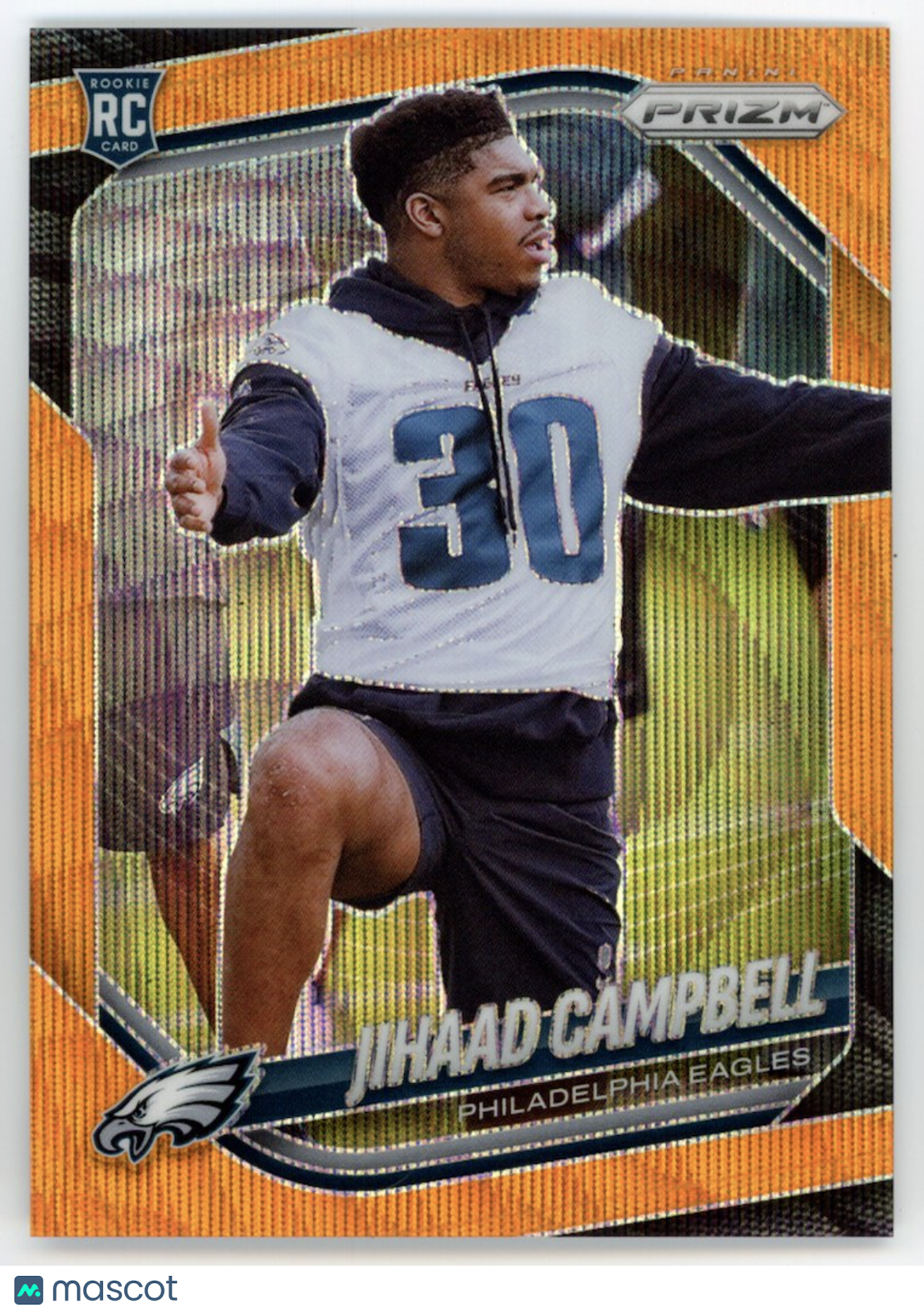 JIHAAD CAMPBELL 2025 Panini Prizm Rookie Orange Wave /65 #334 RC Eagles