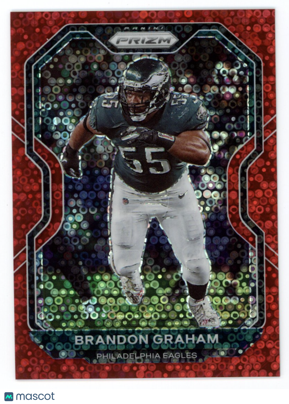 BRANDON GRAHAM 2020 Panini Prizm No Huddle Red Disco /50 #175 Eagles