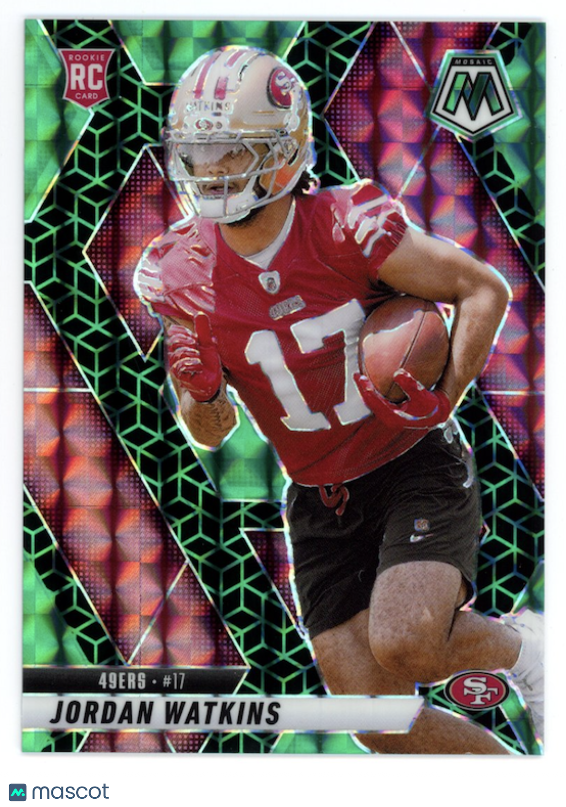 JORDAN WATKINS 2025 Panini Mosaic FOTL Green Spectris Prizm /13 Rookie #359