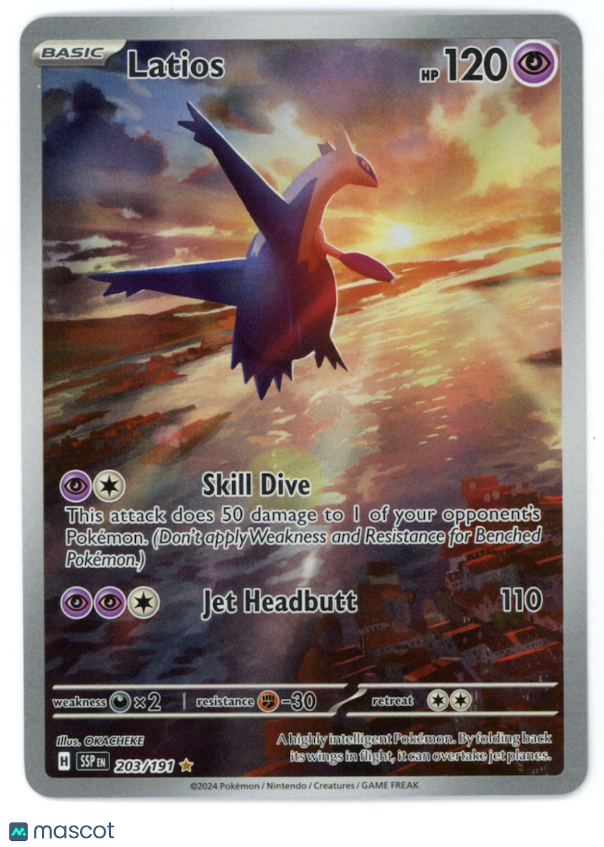 LATIOS Pokemon Scarlet Violet Surging Sparks #203/191 Illustration Rare