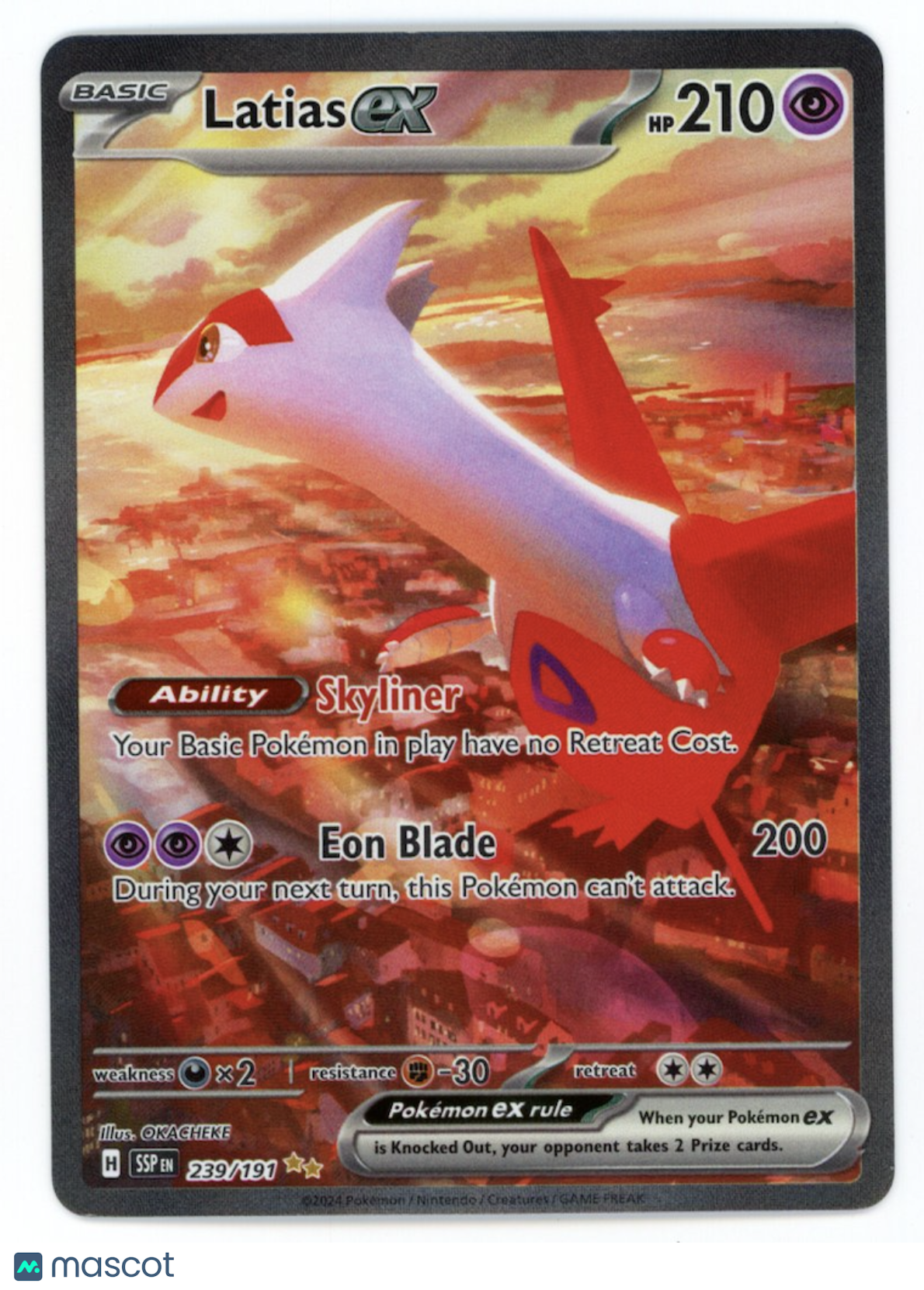 LATIAS EX Pokemon Scarlet Violet Surging Sparks #239 Special Illustration Rare