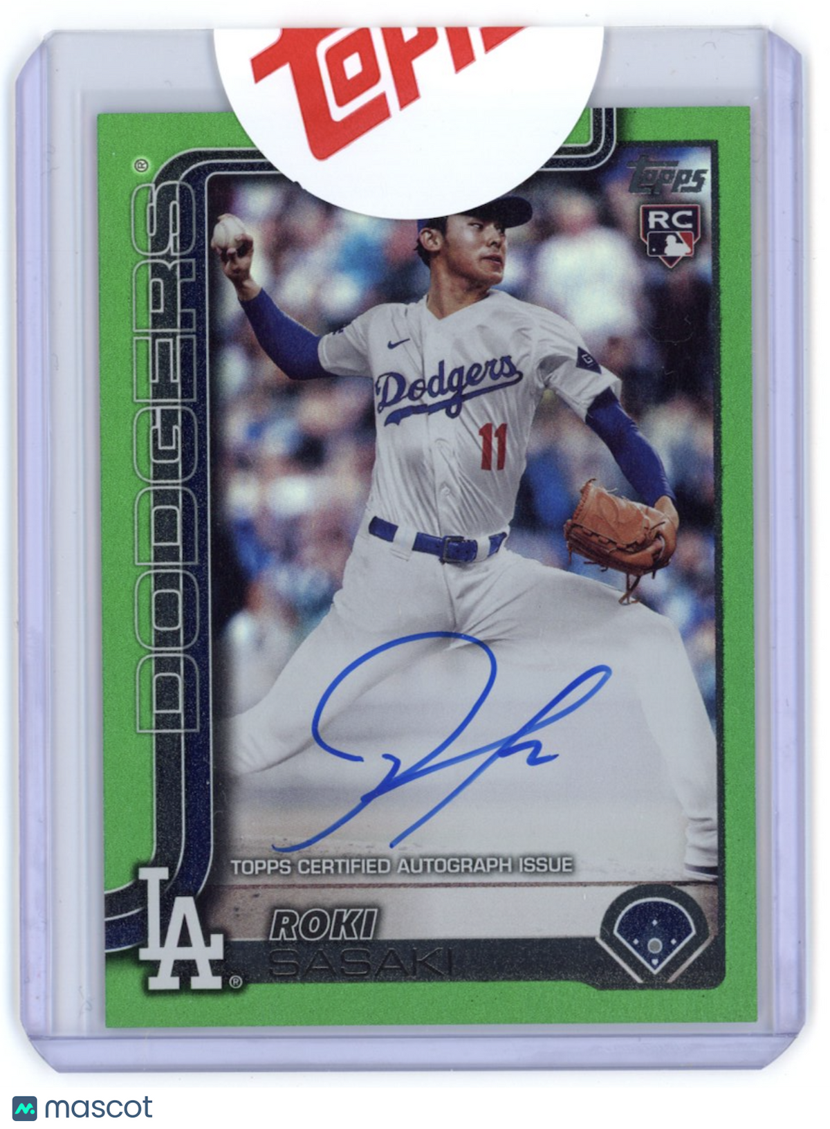 ROKI SASAKI 2025 Topps Series 2 Rookie Flagship Real One Auto Green /99 #558
