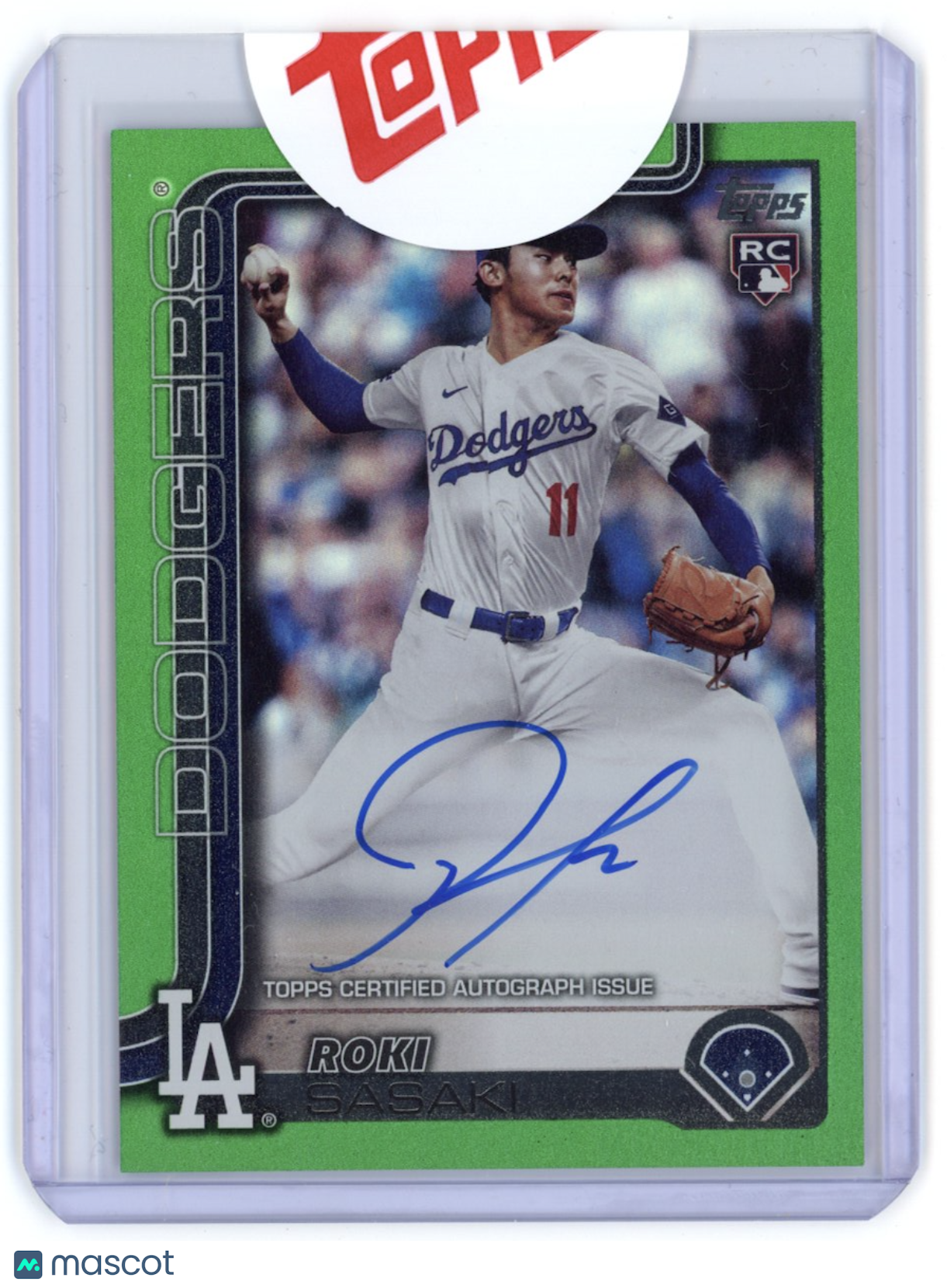 ROKI SASAKI 2025 Topps Series 2 Rookie Flagship Real One Auto Green /99 #558