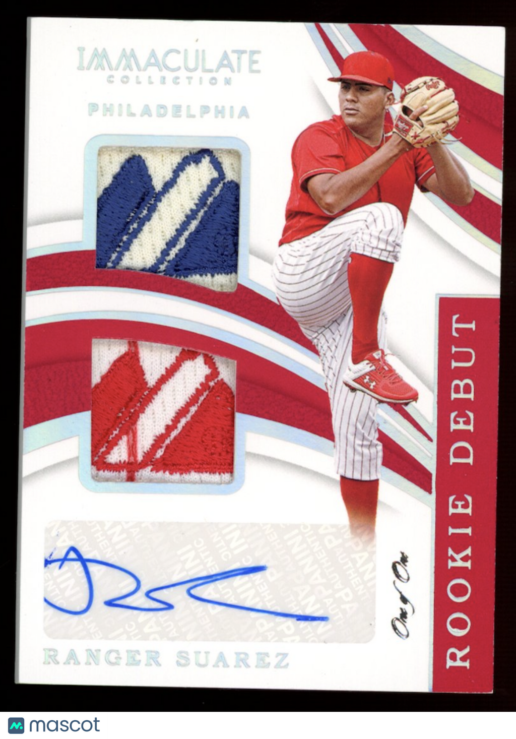 RANGER SUAREZ 2019 Immaculate Rookie Debut Dual Logo Patch Auto 1/1 #RD-RS