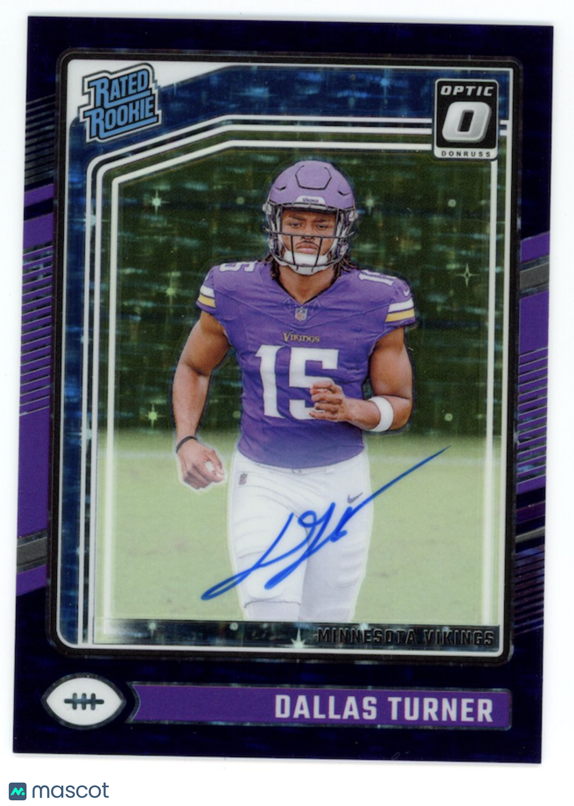DALLAS TURNER 2024 Donruss Optic Rated Rookie Auto Purple Stars Prizm /42 #224