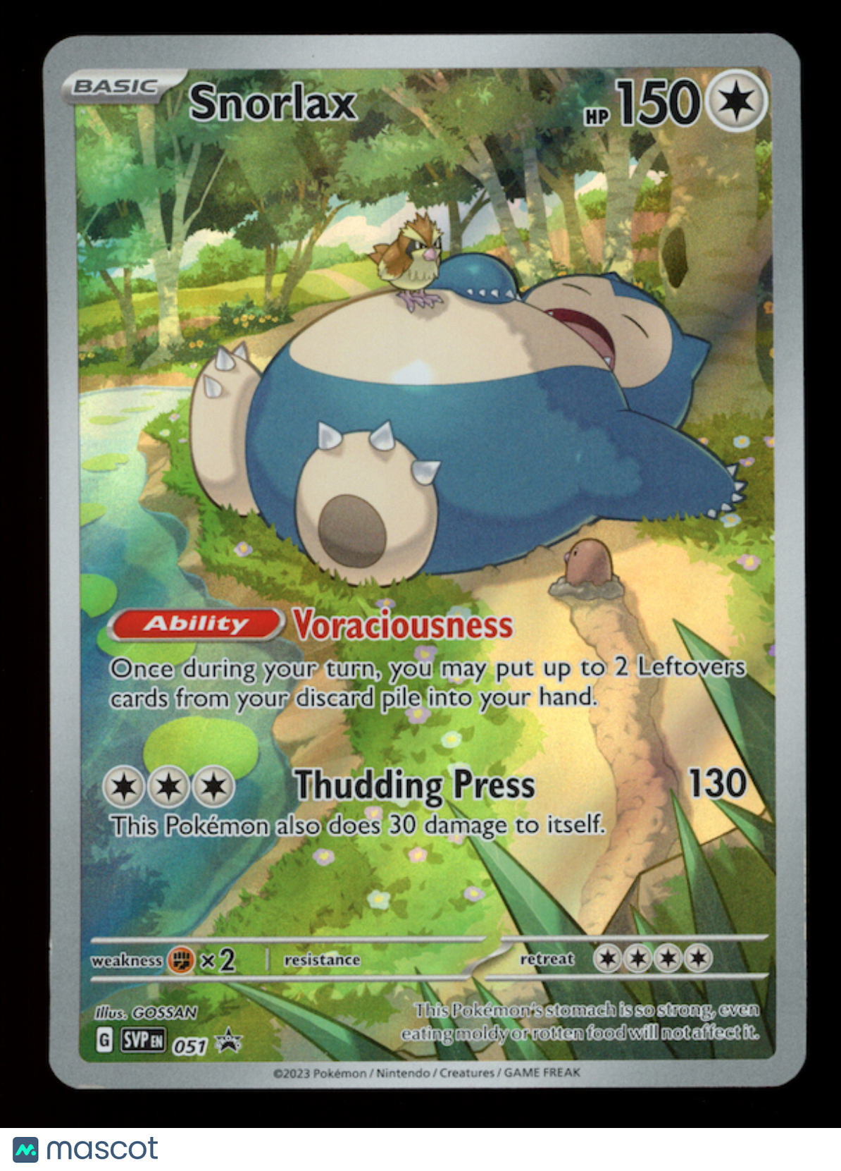 SNORLAX 2023 Pokemon Scarlet & Violet 151 MEW Black Star Promo #051