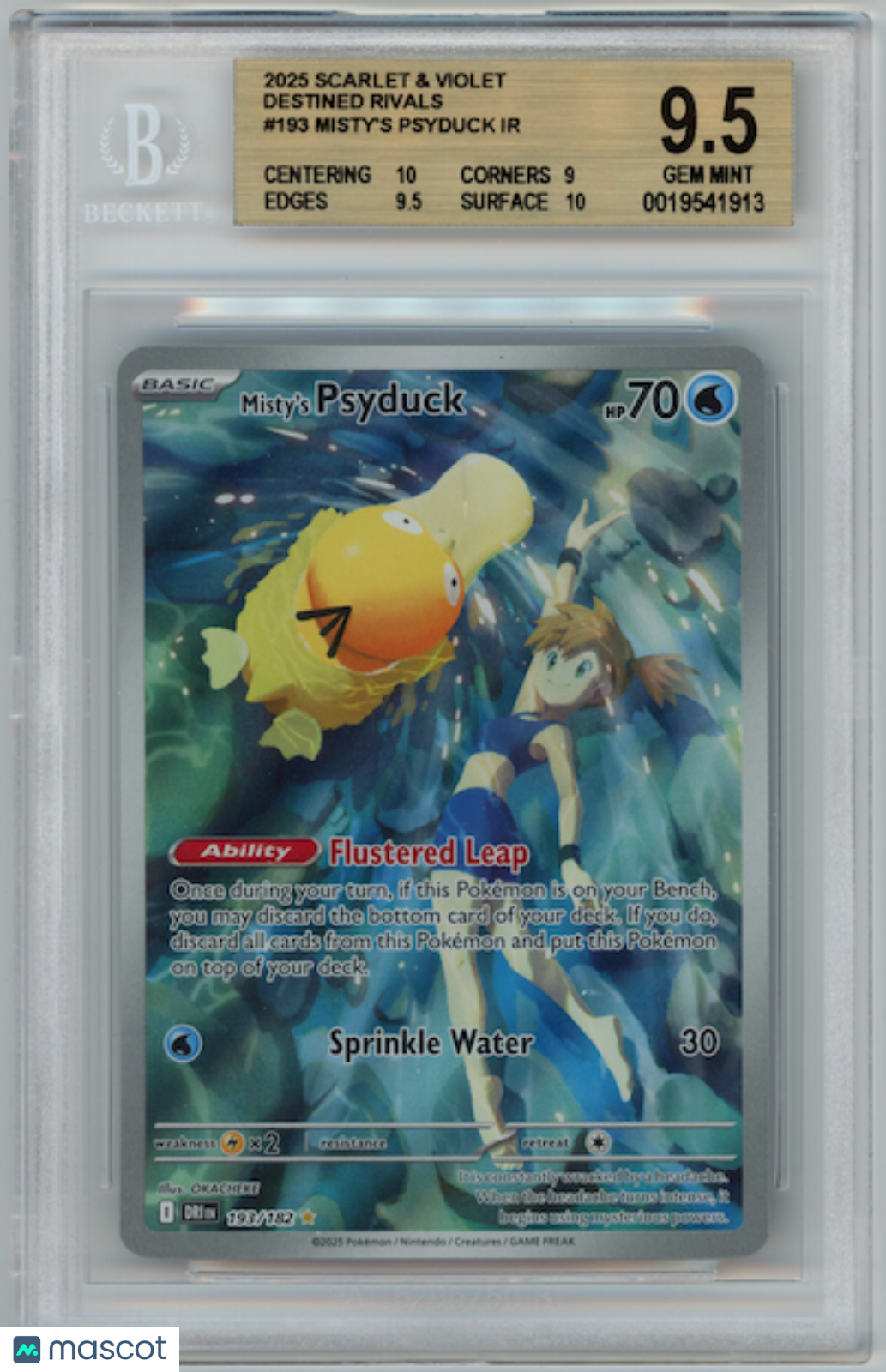 MISTY'S PSYDUCK 2025 Pokemon S&V Destined Rivals #193 Illustration Rare BGS 9.5
