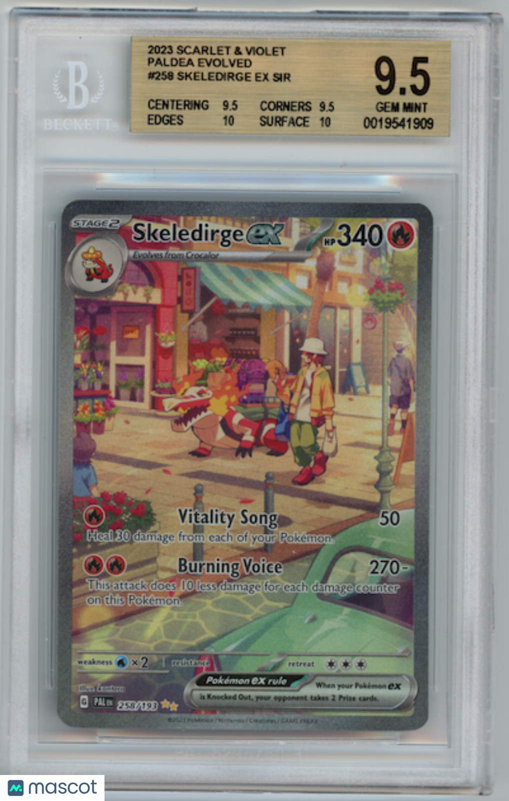 SKELEDIRGE EX 2023 Pokemon Paldea Evolved #258 Special Illustration Rare BGS 9.5