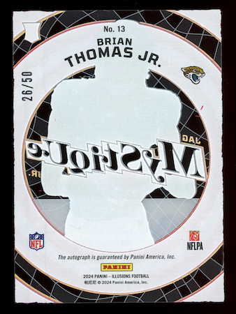BRIAN THOMAS JR. 2024 Panini Illusions Mystique Pink Rookie Auto /50 #13 Jaguars