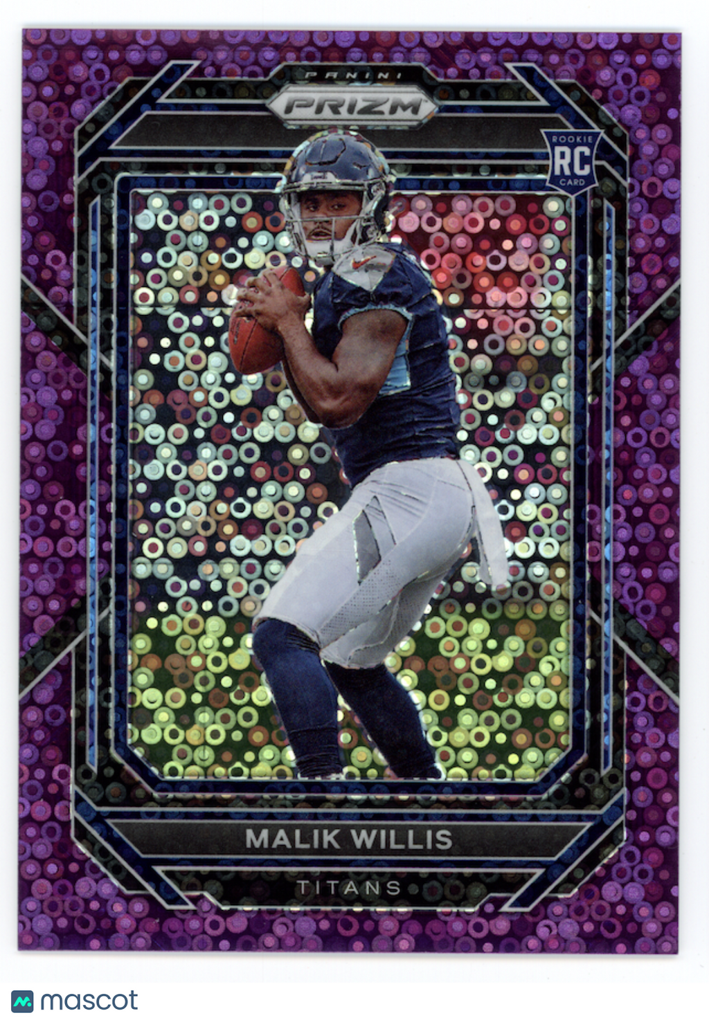 MALIK WILLIS 2023 Panini Prizm No Huddle Purple Disco Rookie /35 #303 Titans